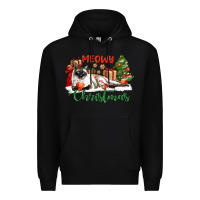 Black siamese cat meowy christmas Premium Hoodie - LillyAllenDesigns