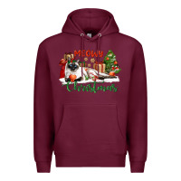Burgundy siamese cat meowy christmas Premium Hoodie - LillyAllenDesigns