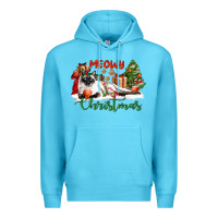 Ocean Blue siamese cat meowy christmas Premium Hoodie - LillyAllenDesigns