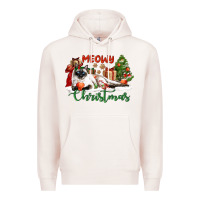Pale Pink siamese cat meowy christmas Premium Hoodie - LillyAllenDesigns