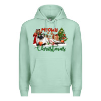 Seafoam siamese cat meowy christmas Premium Hoodie - LillyAllenDesigns