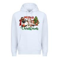 White siamese cat meowy christmas Premium Hoodie - LillyAllenDesigns