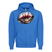 True Royal American lips leopard Zipper Hoodie - NancyCooperArtShop