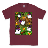 Burgundy Halloween ghost Classic Tee - Artiststas