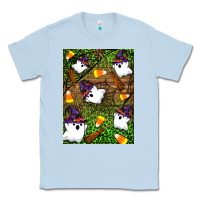 Dusty Blue Halloween ghost Classic Tee - Artiststas