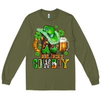 Army Green one lucky  cowboy with hat and boots Long Sleeve Tee - AdoDesignShop