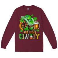 Burgundy one lucky  cowboy with hat and boots Long Sleeve Tee - AdoDesignShop