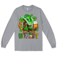 Heather Grey one lucky  cowboy with hat and boots Long Sleeve Tee - AdoDesignShop