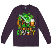 Plum one lucky  cowboy with hat and boots Long Sleeve Tee - AdoDesignShop
