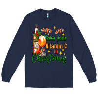 Navy take your vitamin c in christmas Long Sleeve Tee - AdoDesignShop