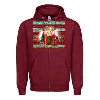 Burgundy Christmas coffee Zipper Hoodie - Jasminsmagicworld