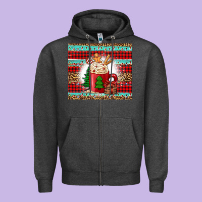 Christmas Coffee Zipper Hoodie Designed By Jasminsmagicworld