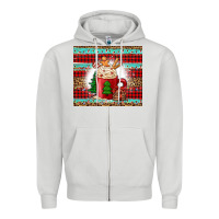 Dove Grey Christmas coffee Zipper Hoodie - Jasminsmagicworld
