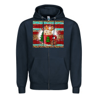 Navy Christmas coffee Zipper Hoodie - Jasminsmagicworld