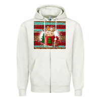 Oatmeal Heather Christmas coffee Zipper Hoodie - Jasminsmagicworld