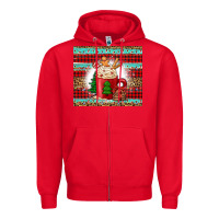 Red Christmas coffee Zipper Hoodie - Jasminsmagicworld