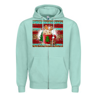 Seafoam Christmas coffee Zipper Hoodie - Jasminsmagicworld