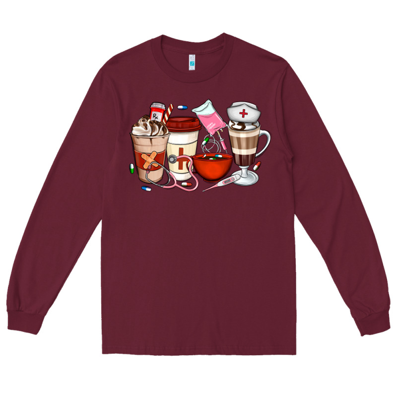 Nurse Coffee Cups Long Sleeve Tee by Artiststas | Teevron