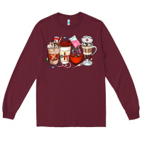 Burgundy Nurse Coffee Cups Long Sleeve Tee - Artiststas
