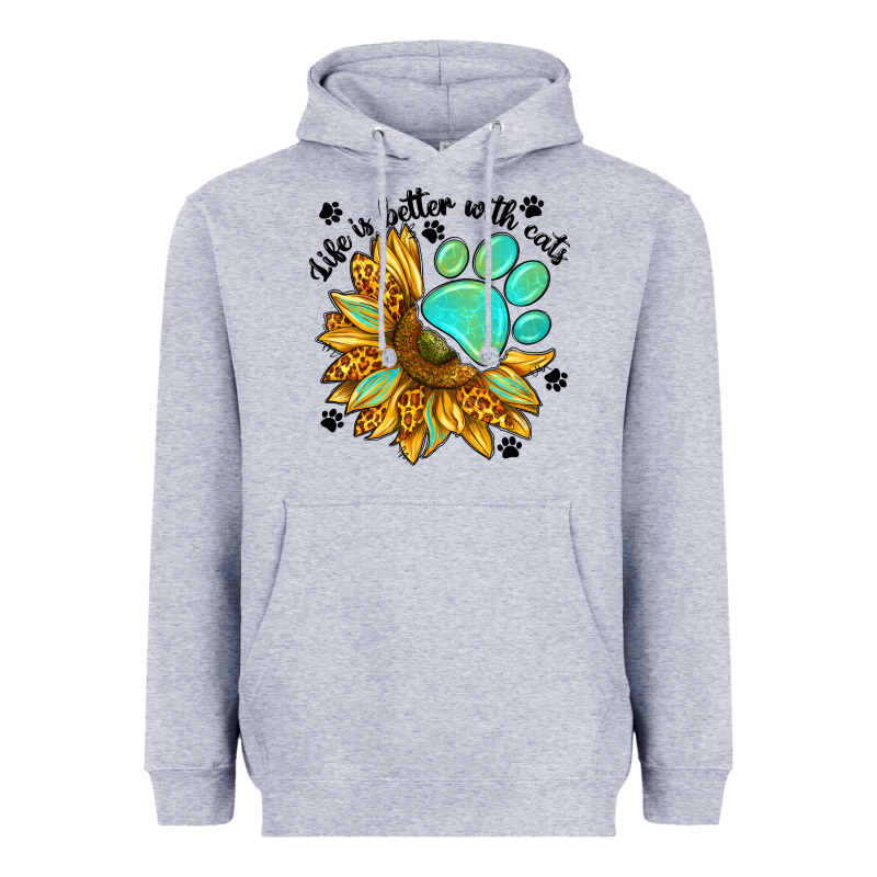 Life Is Better With Cats Heavyweight Hoodie by NancyCooperArtShop | Teevron