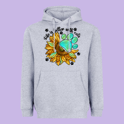 Life Is Better With Cats Heavyweight Hoodie Designed By Nancycooperartshop
