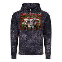 Cloud Black merry christmas heifer Vintage Hoodie - RanaPortraitStore