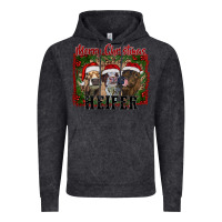 Vintage Black merry christmas heifer Vintage Hoodie - RanaPortraitStore