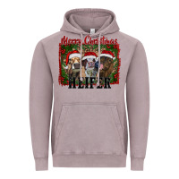 Merry Christmas Heifer Vintage Hoodie | Teevron