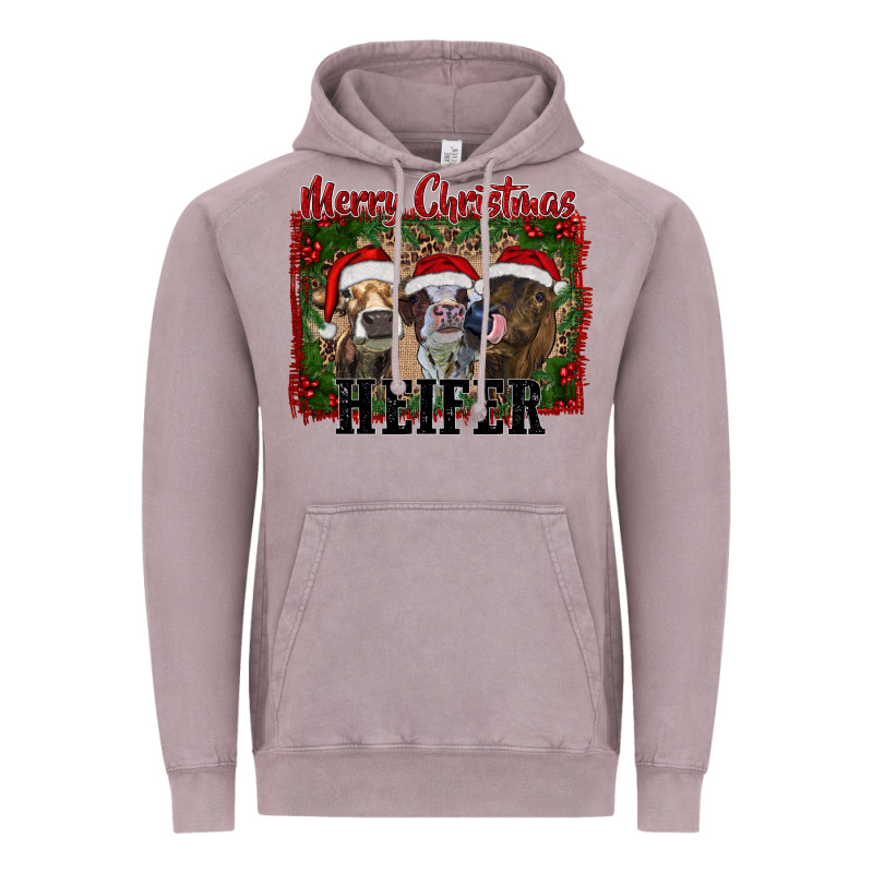 Merry Christmas Heifer Vintage Hoodie by RanaPortraitStore | Teevron