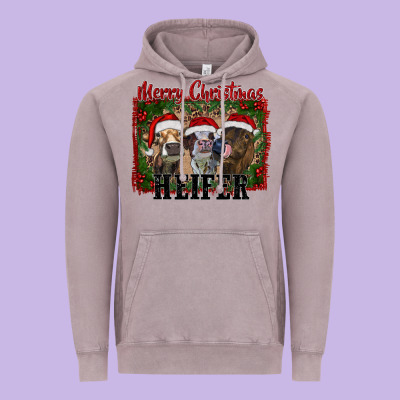 Merry Christmas Heifer Vintage Hoodie Designed By Ranaportraitstore