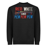 Black Red white and pew pew pew Heavyweight Sweatshirt - CowGirlArtShop