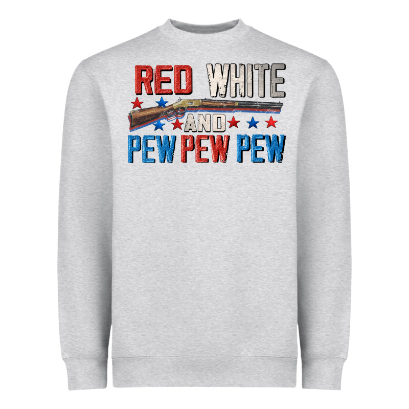 Red White And Pew Pew Pew Heavyweight Sweatshirt by CowGirlArtShop | Teevron