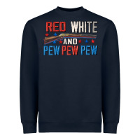 Navy Red white and pew pew pew Heavyweight Sweatshirt - CowGirlArtShop