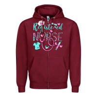 Burgundy registered nurse rn Zipper Hoodie - BarkalooDesign