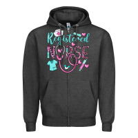 Charcoal Heather registered nurse rn Zipper Hoodie - BarkalooDesign