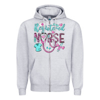 Heather Grey registered nurse rn Zipper Hoodie - BarkalooDesign