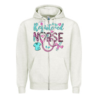 Oatmeal Heather registered nurse rn Zipper Hoodie - BarkalooDesign