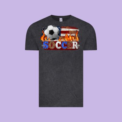 Western American Flag Soccer Vintage Tee Designed By Hra Design Shop