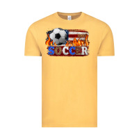 Vintage Mustard western american flag soccer Vintage Tee - HRA Design Shop
