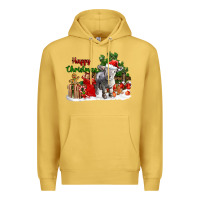 Antique Gold happy christmas southdown baby sheep Premium Hoodie - LillyAllenDesigns