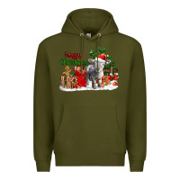 Army Green happy christmas southdown baby sheep Premium Hoodie - LillyAllenDesigns