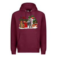 Burgundy happy christmas southdown baby sheep Premium Hoodie - LillyAllenDesigns