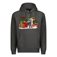Charcoal Heather happy christmas southdown baby sheep Premium Hoodie - LillyAllenDesigns