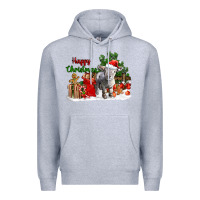 Heather Grey happy christmas southdown baby sheep Premium Hoodie - LillyAllenDesigns