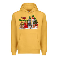 Mustard happy christmas southdown baby sheep Premium Hoodie - LillyAllenDesigns