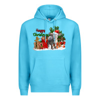 Ocean Blue happy christmas southdown baby sheep Premium Hoodie - LillyAllenDesigns