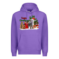 Purple happy christmas southdown baby sheep Premium Hoodie - LillyAllenDesigns