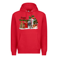 Red happy christmas southdown baby sheep Premium Hoodie - LillyAllenDesigns