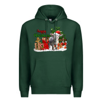 Sports Green happy christmas southdown baby sheep Premium Hoodie - LillyAllenDesigns
