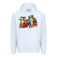 White happy christmas southdown baby sheep Premium Hoodie - LillyAllenDesigns